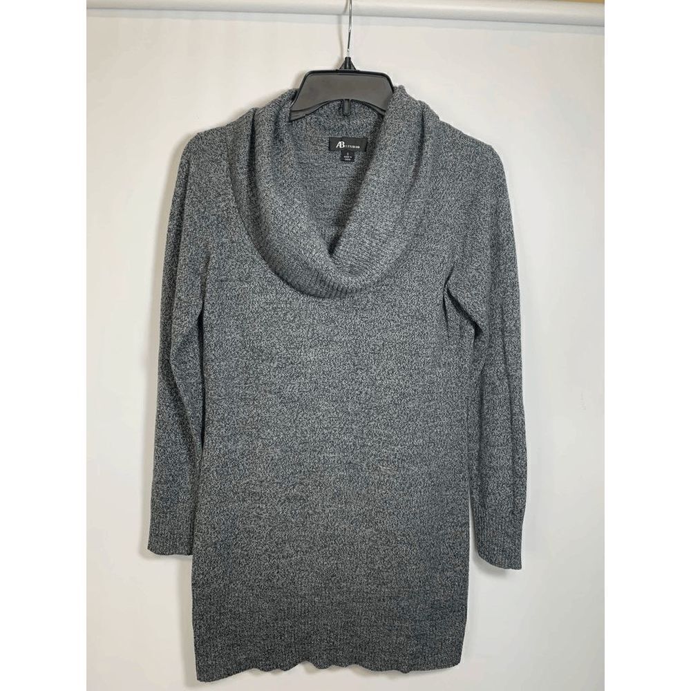 AB Studio Marble Knit Long Sleeve Cowl Neck Sweater